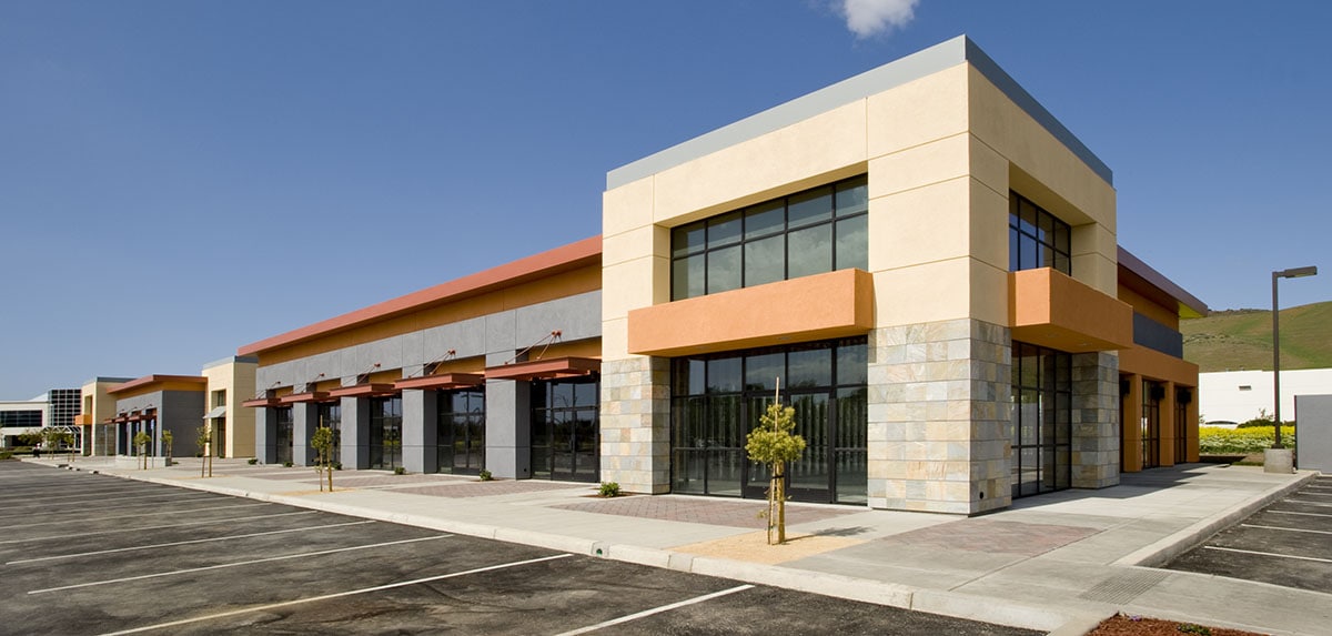 A commercial building financed by CMBS loans