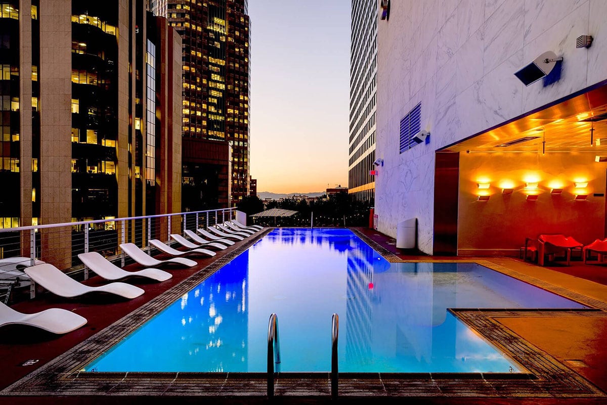 The pool of a luxury boutique hotel financed by Assets America