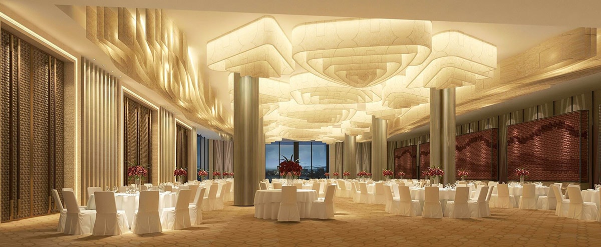 The ballroom of a luxury hotel with hotel financing