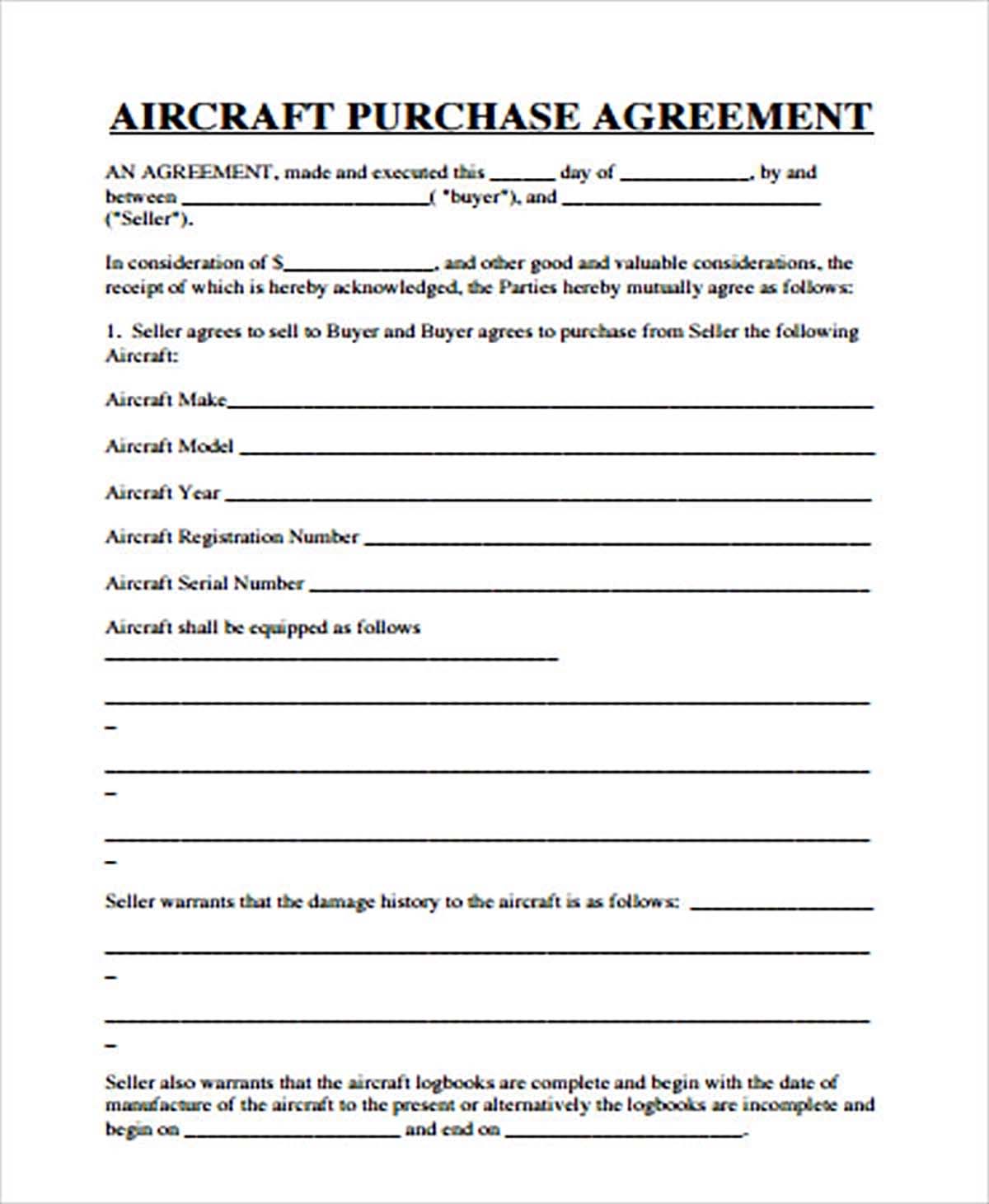 Aircraft Purchase Agreement